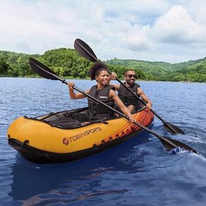 lot 3 image: Tobin Sports Wavebreak Inflatable 2-person Kayak-Orange