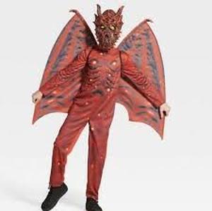 lot 169 image: Child Red Dragon Boys Costume Size Lg 10-12, Light-up Red Dragon ,HYDE and EEK