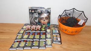 lot 147 image: Mixed Lot Halloween Face Makeup and Candy Bowls-29 Items Total