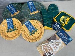 New Camping Themed Paper Plates, Oven Mitts, Cookie Cutters