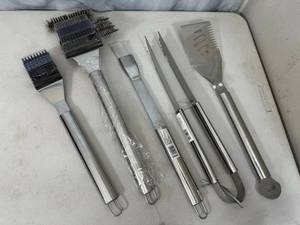 5 New Stainless Steel BBQ Grilling Tools