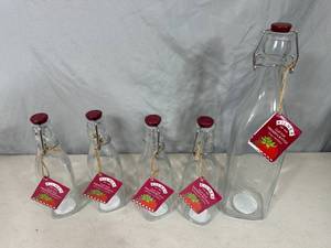 5 New Kilner Clip-Top Preserve Bottles