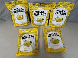5 New Bags of Wiley Wallaby Licorice - Lemonade Flavor