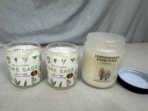 3 New Sage and Essential Oil Candles