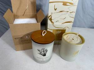 2 New Designer Candles with Boxes