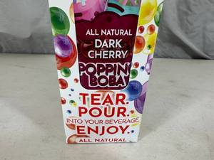 New Box of 10 Pouches Popping Boba Balls - Dark Cherry