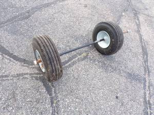 lot 98 image: Pair of Wheels with Axle