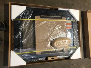 lot 2 image: Pleasant Hearth Ascot Large Glass Fireplace Doors  Customer Returns See Pictures