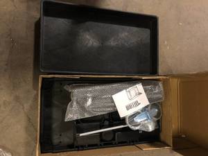 lot 25 image: Karl home 2 Tier Large 550 lbs. Capacity Shelf Plastic Utility Cart with Wheels Black   Customer Returns See Pictures
