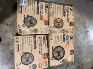 lot 26 image: Lot of Commercial Electric 20 in. 3-Speed High Velocity Shroud Floor Fan    Customer Returns See Pictures