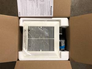 lot 41 image: Panasonic Whisper Mighty Pick-A-Flow 7090 CFM CeilingWall Bathroom Exhaust Fan, Energy Star with 9 in. x 9 in. Grille Footprint  Customer Returns See Pictures