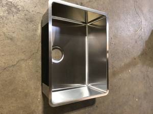 lot 42 image: Elkay Crosstown 24 in. Undermount Single Bowl 18-Gauge Stainless Steel Kitchen Sink Only   Customer Returns See Pictures