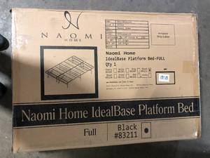 lot 45 image: MAYKOOSH Black, Foldable Metal Bed Frame, Twin, Platform Bed - Mattress Foundation - Box Spring Replacement   Customer Returns See Pictures