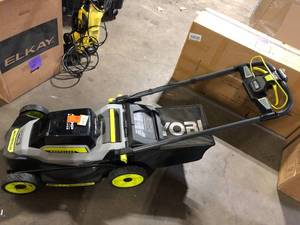 lot 50 image: RYOBI 40V HP Brushless 20 in. Cordless Electric Battery Walk Behind Self-Propelled Mower (Tool Only)  Customer Returns See Pictures