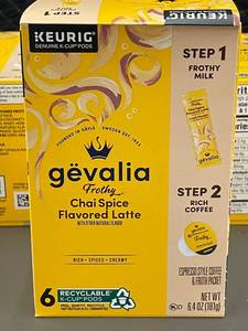 lot 11 image: 2 back - Gevalia Frothy Chai Spice Flavored Latte K-Cup Pods - 3 Boxes