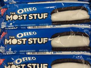 lot 32 image: CO 5 - Lot of 10 Packs Nabisco Oreo The Most Stuf Chocolate Sandwich Cookies