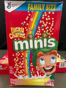 lot 47 image: General Mills Lucky Charms Minis Family Size Cereal (3 Pack)