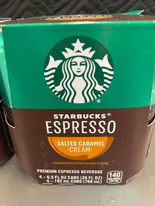 lot 351 image: 2 back - Starbucks Espresso Salted Caramel Cream - 6.5 fl oz Cans (2 Packs of 4)