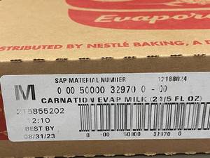 lot 387 image: CT 2 - Nestl Carnation Evaporated Milk 24-Pack LAST CHANCE