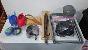 lot 834 image: Tent Pipe Connections, Weed Wacker Line And More.  Canopy