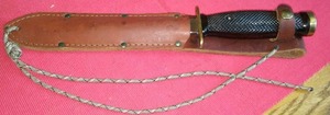 lot 498 image: Vietnam Era  Fighting Knife with Leather Sheath