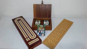 lot 299 image: Cribbage Boards(2) And Playing Cards.