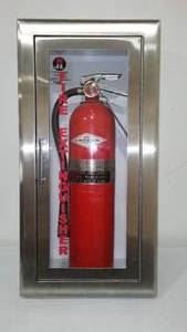 lot 320 image: JL Cosmopolitan Semi-Recessed 10 Lbs. Fire Extinguisher Cabinet.