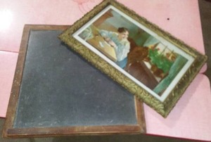 lot 542 image: Vintage Chalk Board And Love Letter Print.
