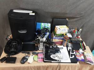 lot 60 image: Misc. books, electronics and office supplies