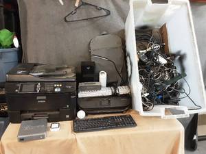 lot 97 image: Printers, Keyboards and an assortment of misc. cords