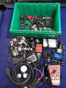 lot 25 image: Tote full of automotive electronics