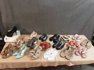 lot 33 image: 18 pair womans shoes and heels size 7-8