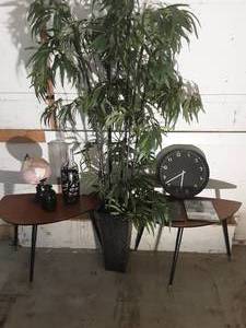 lot 127 image: Faux tree, 2 Side Tables and decor