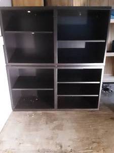 lot 128 image: pair of matching Ikea shelfs