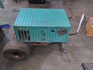 lot 8 image: Onan Microlite 4000 RV generator on homemade 2-wheel cart