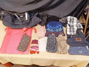 lot 93 image: NWT Madden Girl bag with assorted hats and gloves