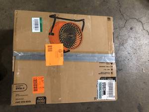 Commercial Electric 16 in. 3-Speed Drum Floor Fan in Orange High Velocity Turbo Customer Returns See Pictures