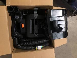 RIDGID 5 Gal. 5.0 Peak HP Portable Wall Mount Shop Vac Wet Dry Vacuum with Filter, 2 Locking Hoses, Accessories and LED Nozzle Customer Returns See Pictures