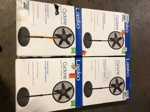 Lot of Lasko 18 in. 3 Speed Oscillating Pedestal Fan with Adjustable Height, Easy Assembly, and Quiet Cooling for Any Room in Black  Customer Returns See Pictures