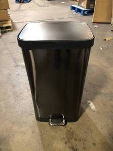Medium Tall Black Kitchen Garbage Can by Glad Damaged on Side  Customer Returns See Pictures