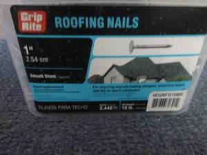 lot 2 image: 10 lb Grip Rite 1 inch Roofing Nail...