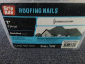lot 4 image: 10 lb Grip Rite 1 inch Roofing Nail...