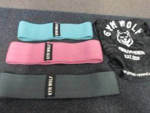 lot 49 image: Set of 3 Gym Wolf Fabric Resistance...