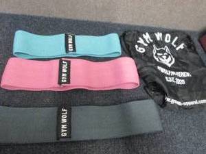 lot 50 image: Set of 3 Gym Wolf Fabric Resistance...