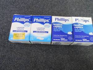 lot 125 image: 4- 55 ct Phillips Laxative Caplets...