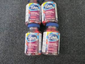 lot 142 image: 4- 54 ct Tums Heartburn Sleep Suppo...