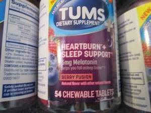 lot 155 image: 4- 54 ct Tums Heartburn Sleep Suppo...