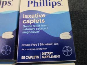 lot 159 image: 4- 55 ct Phillips Laxative Caplets...