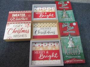 lot 174 image: 5 Holiday Dcor Items, 2 pks Icicl...