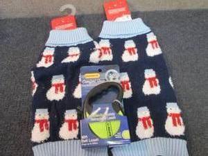 lot 176 image: 2 Christmas Pet Sweaters, 10 ft Bel...
